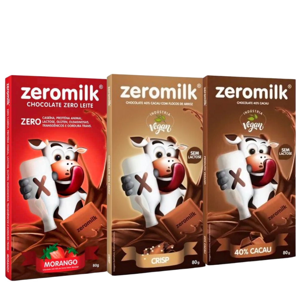 Chocolate 40 Cacau Zero Milk Sabores 80g Shopee Brasil