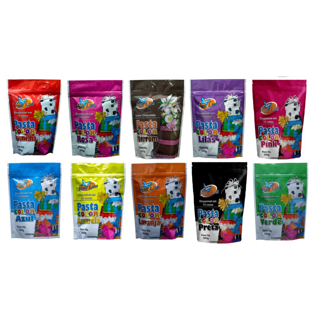 Pasta Americana Colorida 500g Fine Line. Shopee Brasil