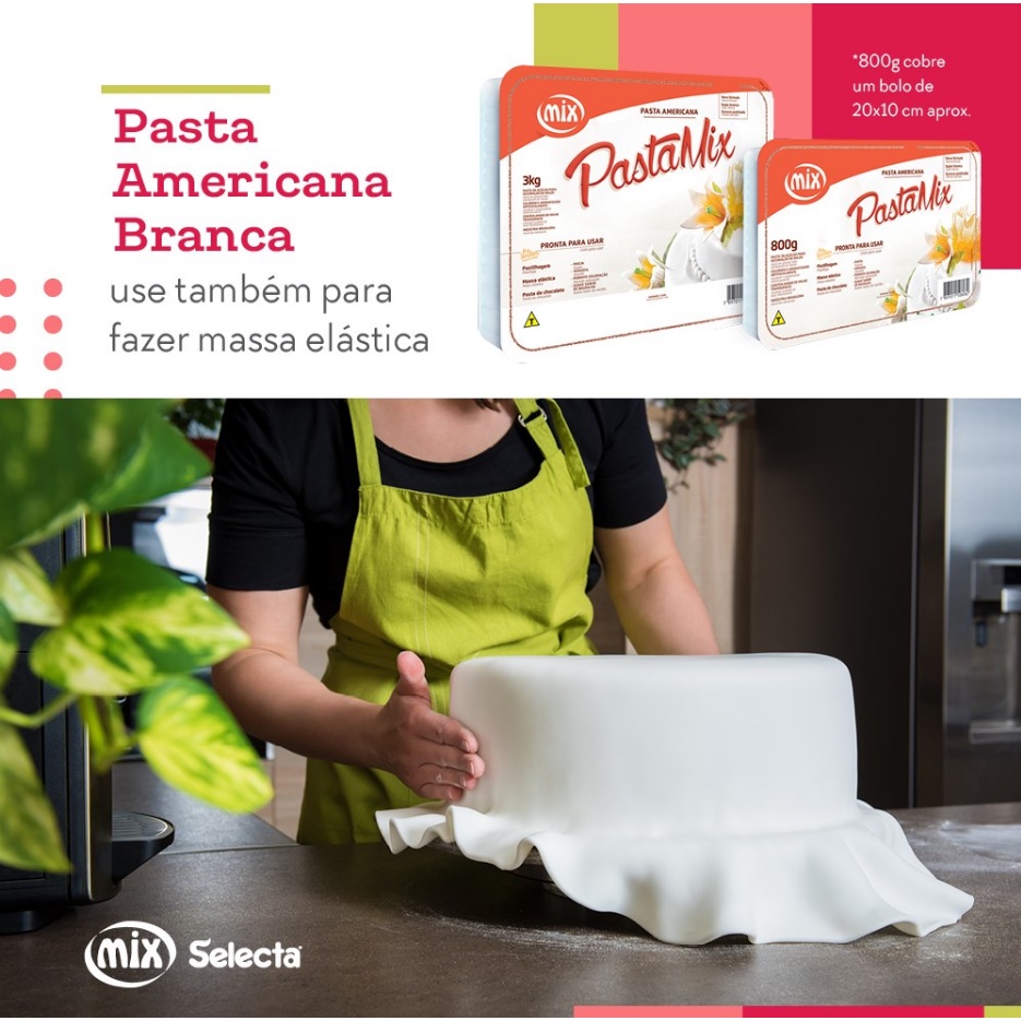 Pasta Americana MIX BRANCA 800g Pasta para confeitaria Shopee Brasil