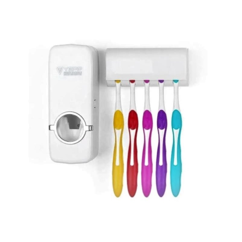 Kit Dispenser Creme Dental c/ Porta Escovas de Dentes YEPP Shopee Brasil