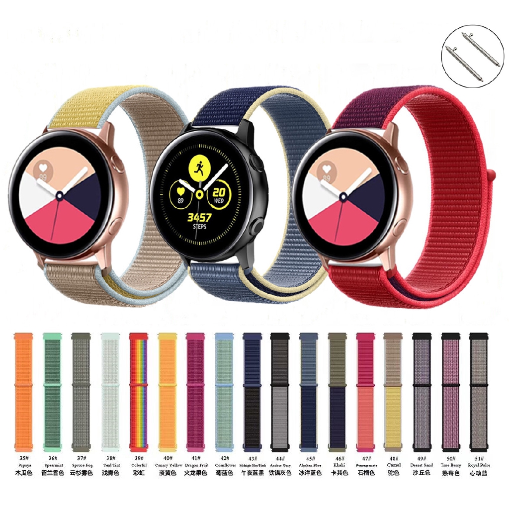 Pulseira De Nylon Flexível 20mm Para Relógio Samsung Galaxy 42mm Active