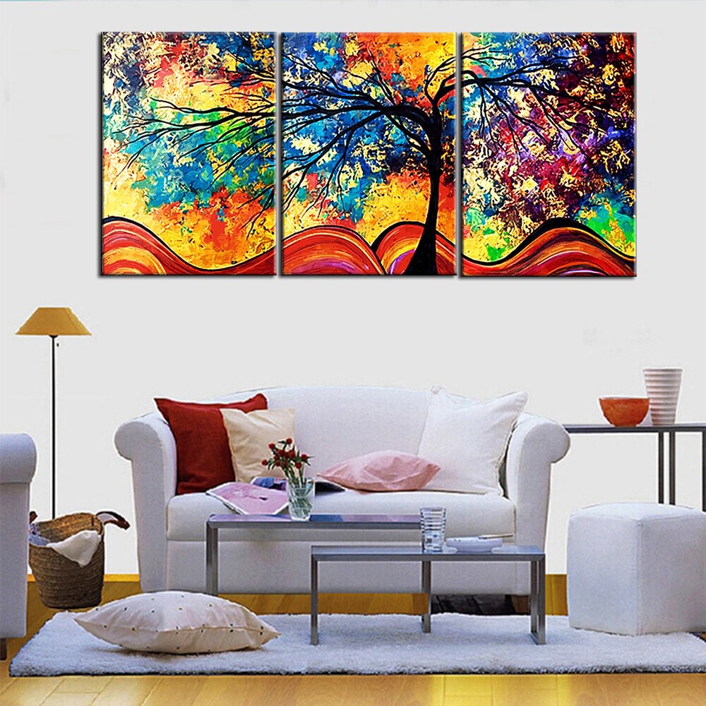 Quadro decorativo mosaico 3 peças decoração lar sala quarto copa tamanho grande hd quadros para