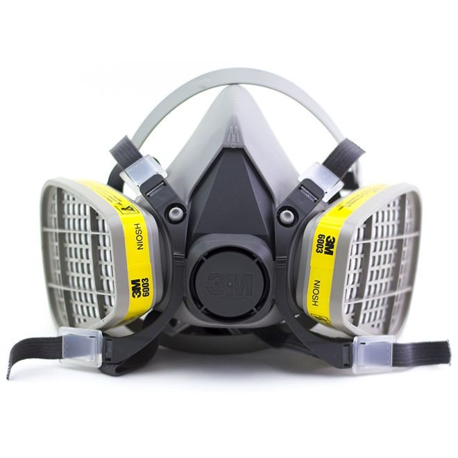 Mascara 3M Semi Facial 6200 + Cartuchos 6003 + Filtros 5N11 + Retentor
