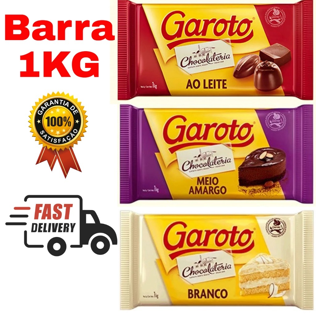 Barra de Chocolate Blend 1kg Garoto Melhora o Preço