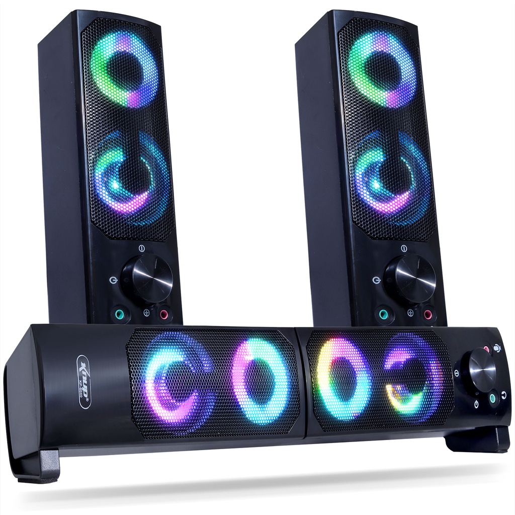 Caixa De Som Pc Gamer SoundBar Speaker Bass LED RGB USB P2 Pc Note Tv