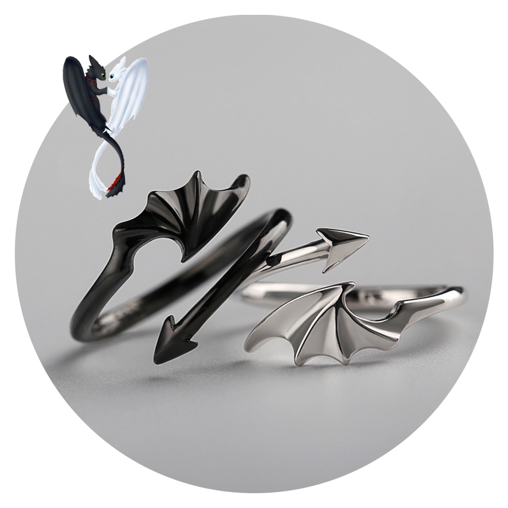 Anel Casal Como Treinar o Seu Dragão Banguela Fúria da Luz Ajustável