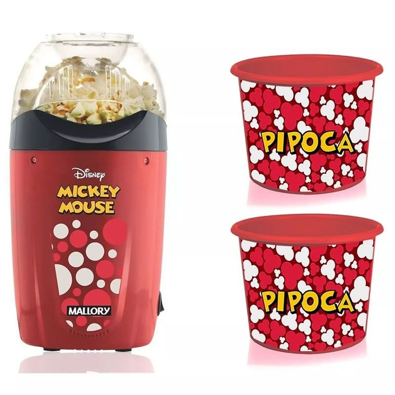 Pipoqueira Elétrica Disney Mickey Mallory +2 Baldes Pipoca Shopee Brasil