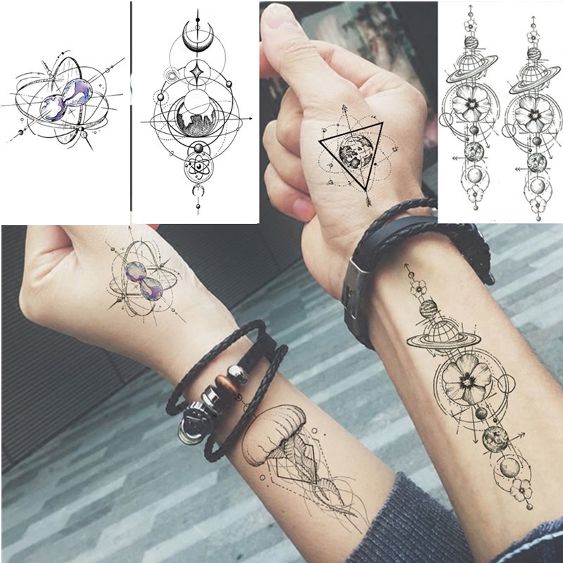 3 Peças Adesivo Temporário À Prova D 'Água Preto Triangular Tatuagens Corpo Braço Tatoo Falsa Correntes | Shopee Brasil 800_x_800_jpg