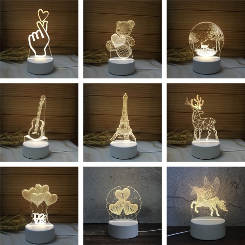 Luminária de Mesa de LED 3D Criativa Luz Noturna Decorativa Shopee Brasil