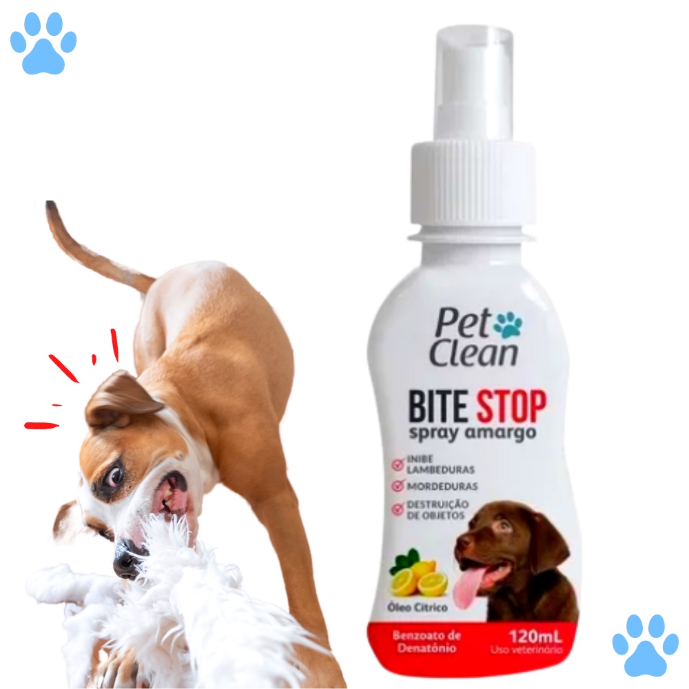 Bite Stop Pet Clean Spray Amargo Adestrador Anti lambida, mordedura