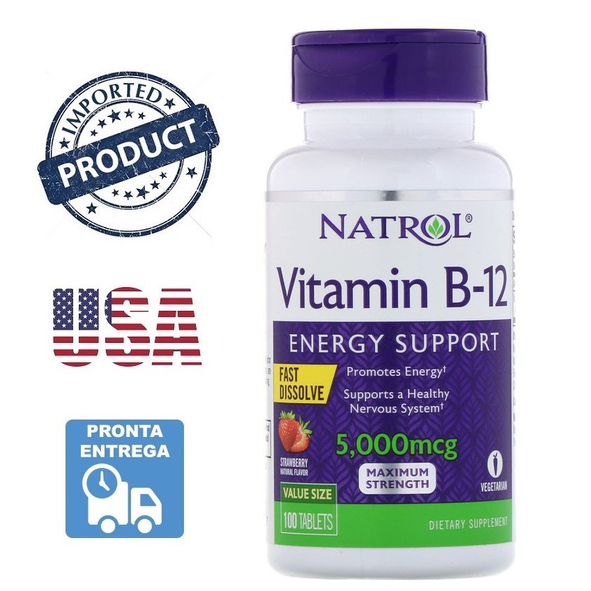 Vitamina B12 Sublingual Natrol 5.000 Mcg 100 Tablets Shopee Brasil