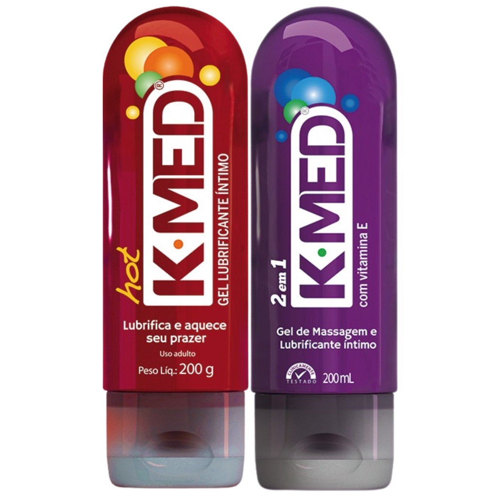 KMed 2 em 1 Gel lubrificante Íntimo 200g com 2 unidades Escorrega o