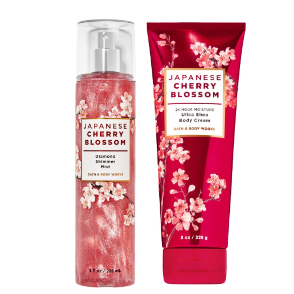 Kit Bath & Body Works Japanese Cherry Blossom Diamond Shimmer Mist