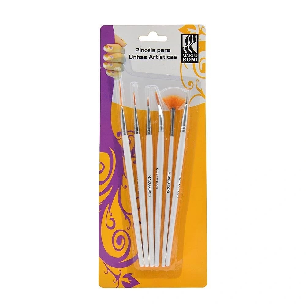 Kit 6 Pincéis p/ Unhas Artísticas Shopee Brasil