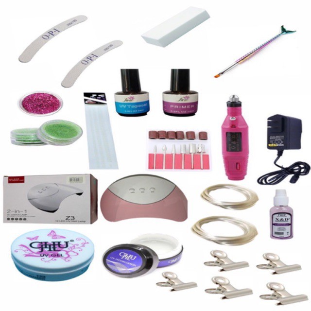Kit De Manicure Para Unha Em Gel Alongamento Fibra De Vidro Cabine Led