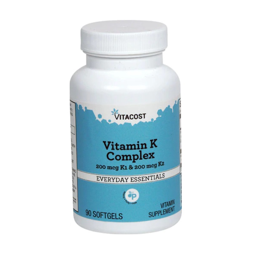 Vitamina K2 200mcg (mk7) + K1 200mcg Vitacost 90 Softgels Importado