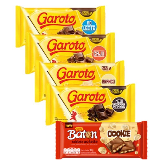 Barra de Chocolate 80g Garoto Sabores Envio Imediato Shopee Brasil