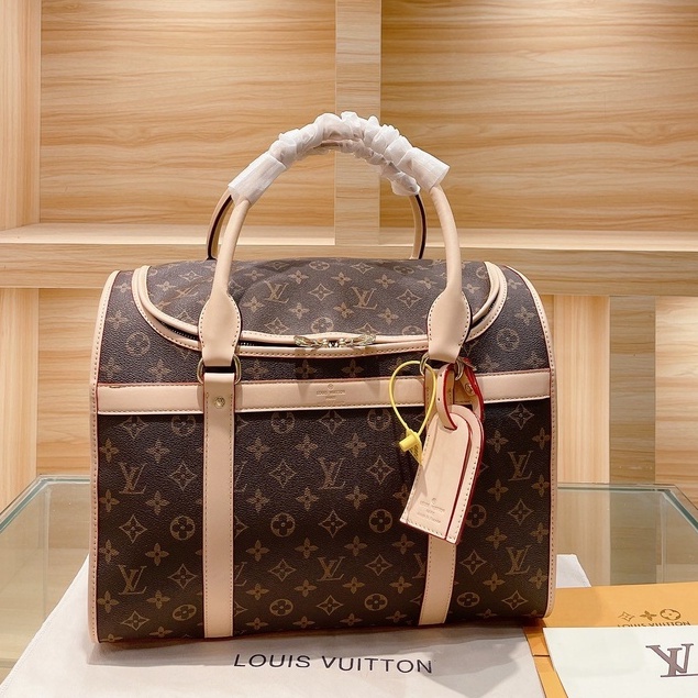 M42024 Louis Vuitton LV Dog Fashion Carrier Cão De Couro Bolsa Tote Bag