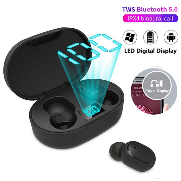 E6S A6S TWS Airdots Fone De Ouvido Sem Fio Bluetooth 5.0 Display LED
