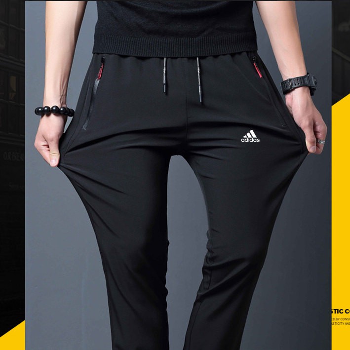 Adidas Calça De Moletom Masculina Elástica Casual Comprida Seluar