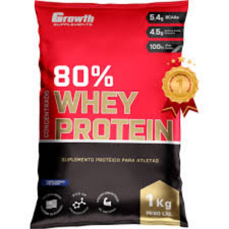 Whey protein growth concentrado 1 kilo sabor chocolate milkshake