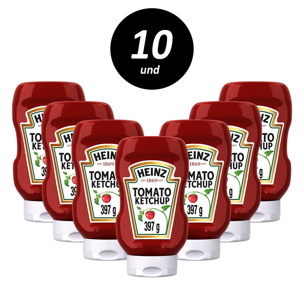 Kit com 10 Ketchup Heinz Tradicional 397g Shopee Brasil