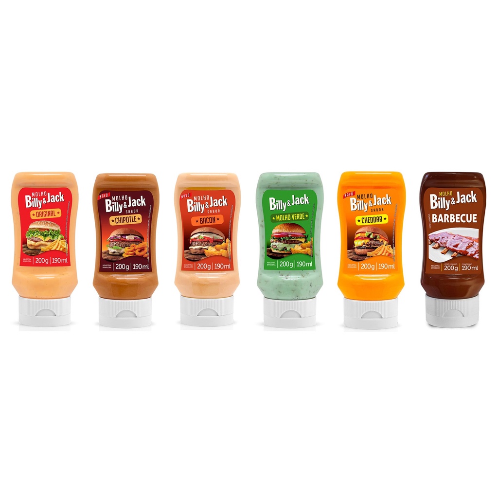Kit Molho Billy & Jack 200g 6 unidades Shopee Brasil