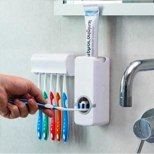 Dispenser Aplicador Creme Dental Pasta Dente Suporte Escovas Shopee