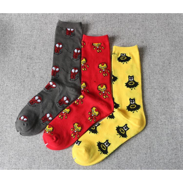 Meia Masculina Herói Quadrinhos Marvel / Meia Casual Cano