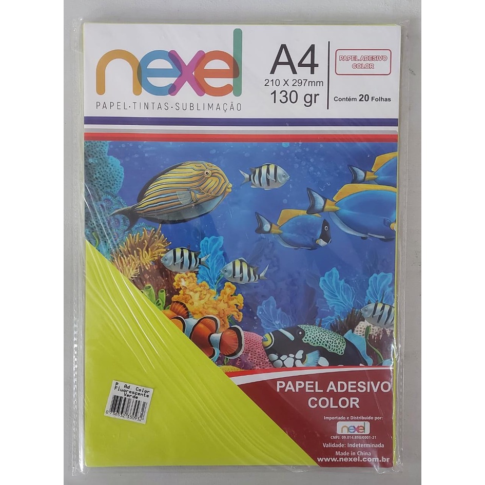 Papel Adesivo Color Nexel 130g Fluorescente Shopee Brasil