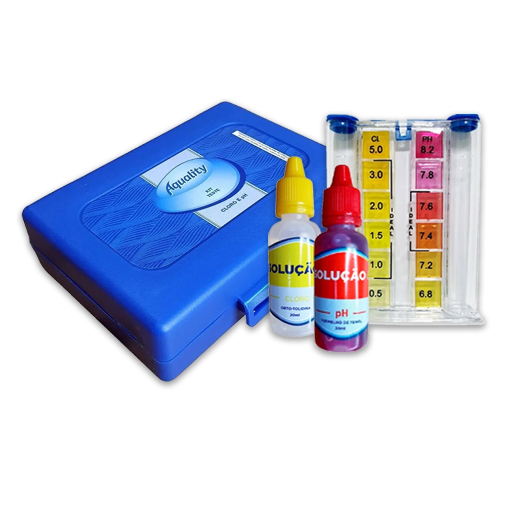 Kit Teste Medidor De Ph E Cloro Para Piscinas - Aquality | Shopee Brasil