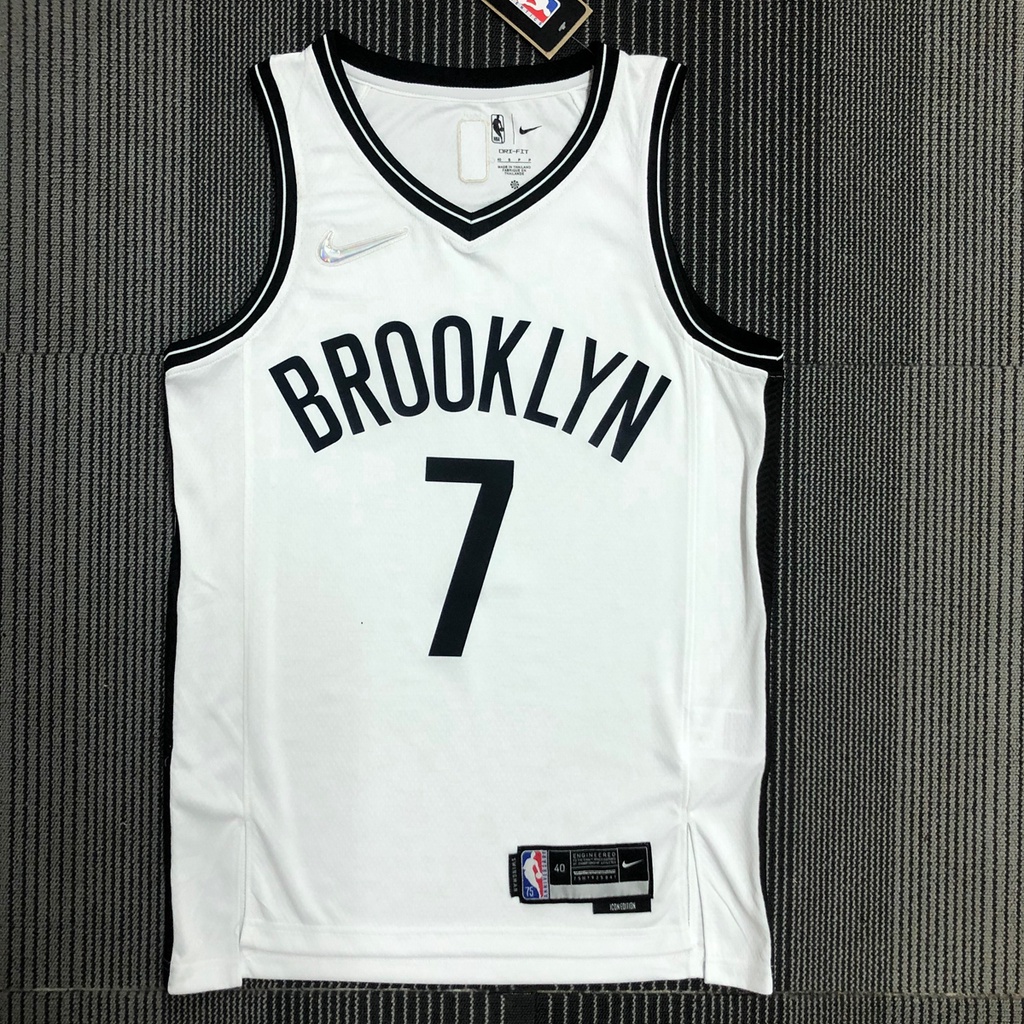 Camisa De Basquetebol Masculina Brooklyn Nets Kevin Durant White Jersey