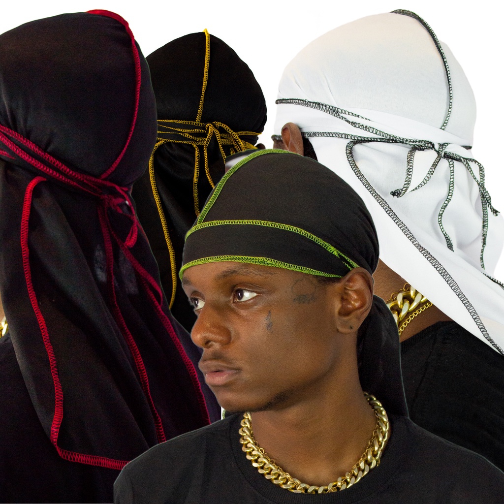 Bandana Durag Line Gold 360 waves Touca Hip Hop Doo Rag Toca Shopee