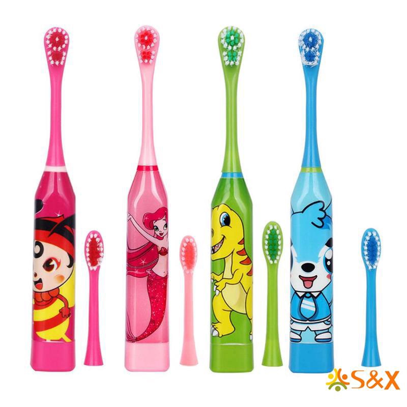 S&X Escova de Dentes Elétrica Ultrassônica Infantil sem Pilha Shopee