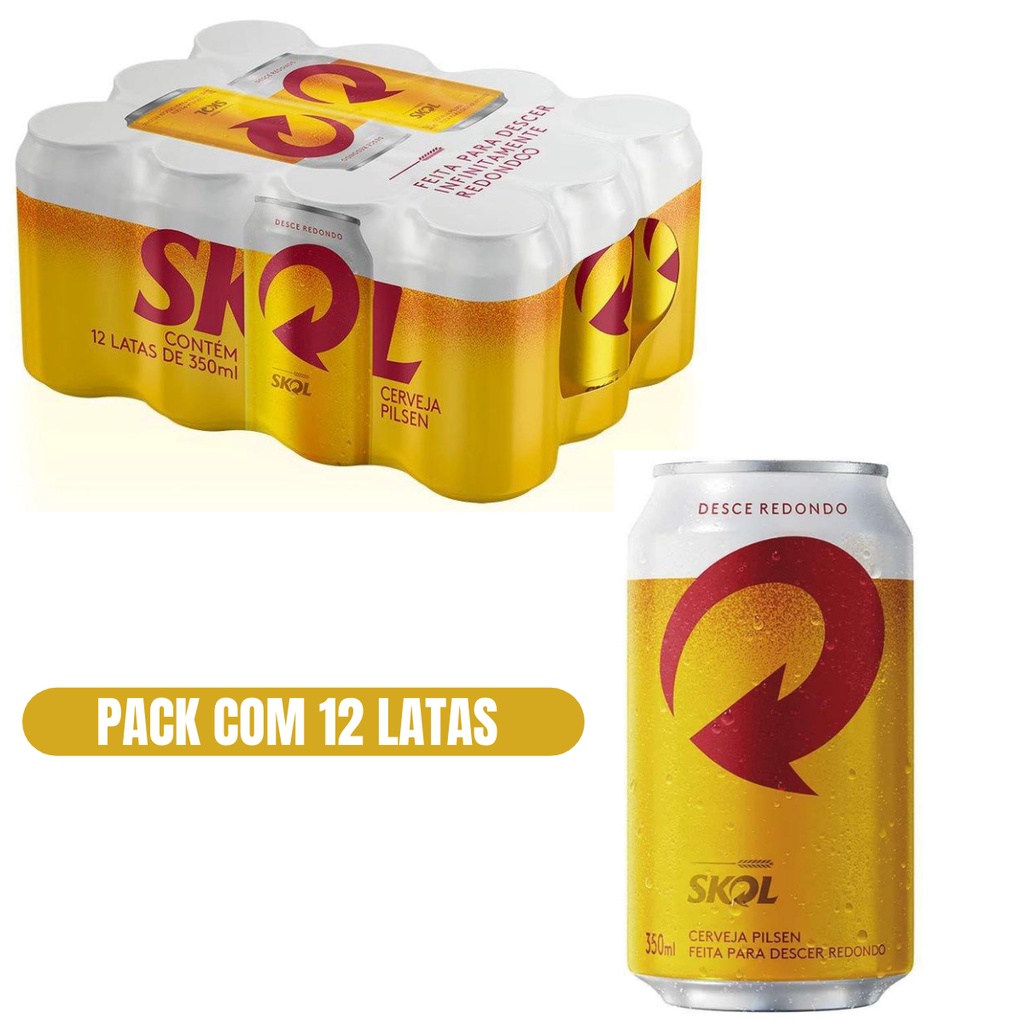 Kit Cerveja Skol Pilsen Lata 350ml 12 Unidades Shopee Brasil