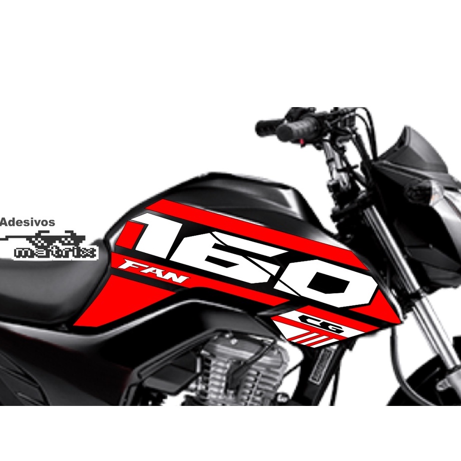 Adesivo Tanque cg Fan 160 Par Dois Lados do tanque nova Honda Kit