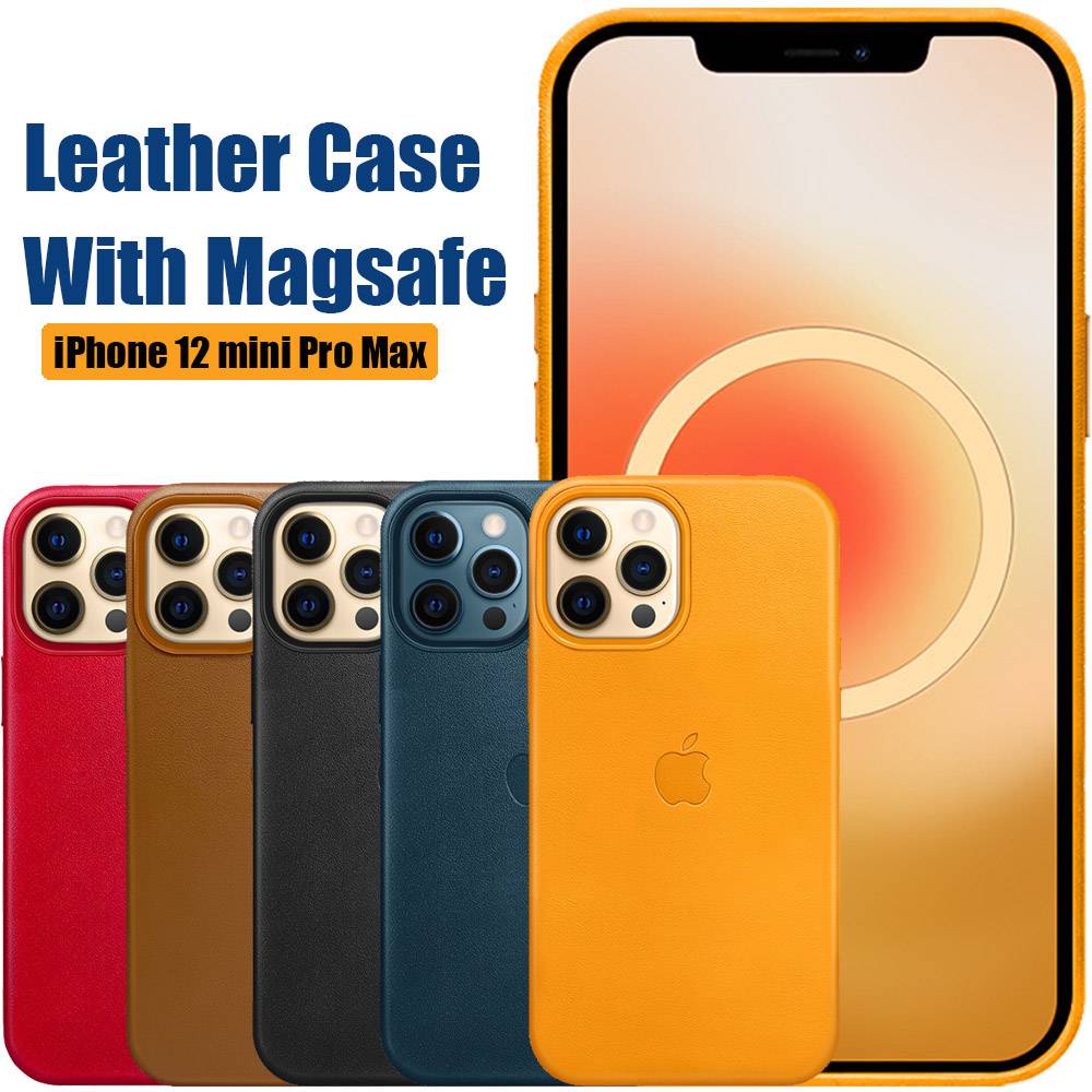 Magsafe Leather Case iPhone 12 mini Pro Max Real Luxurious leather with
