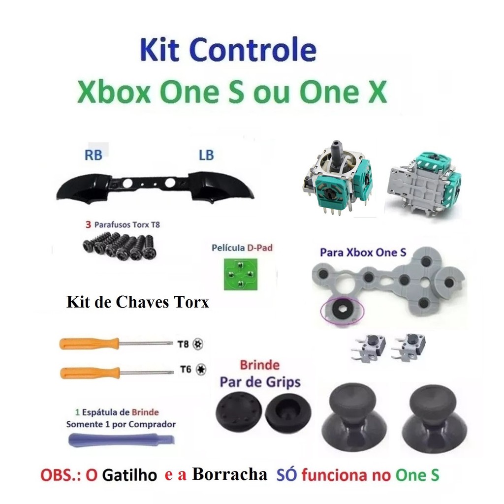 Xbox One S Kit peças Reparo Controle Xbox One S ou One X Sk50