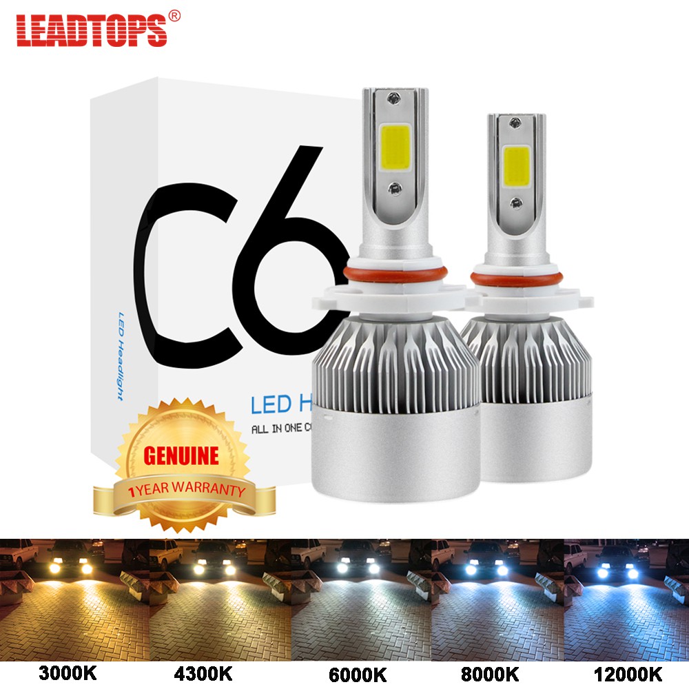 2PCS C6 H4 H7 H11 Car LED Headlight 9005 9006 H1 H27 H3 Car Fog Lamp