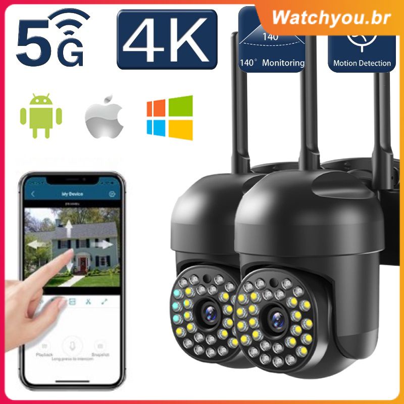 5mp 5g Wifi Ip Câmera de Cctv de Vigilância Ao Ar Livre 5x Zoom Digital