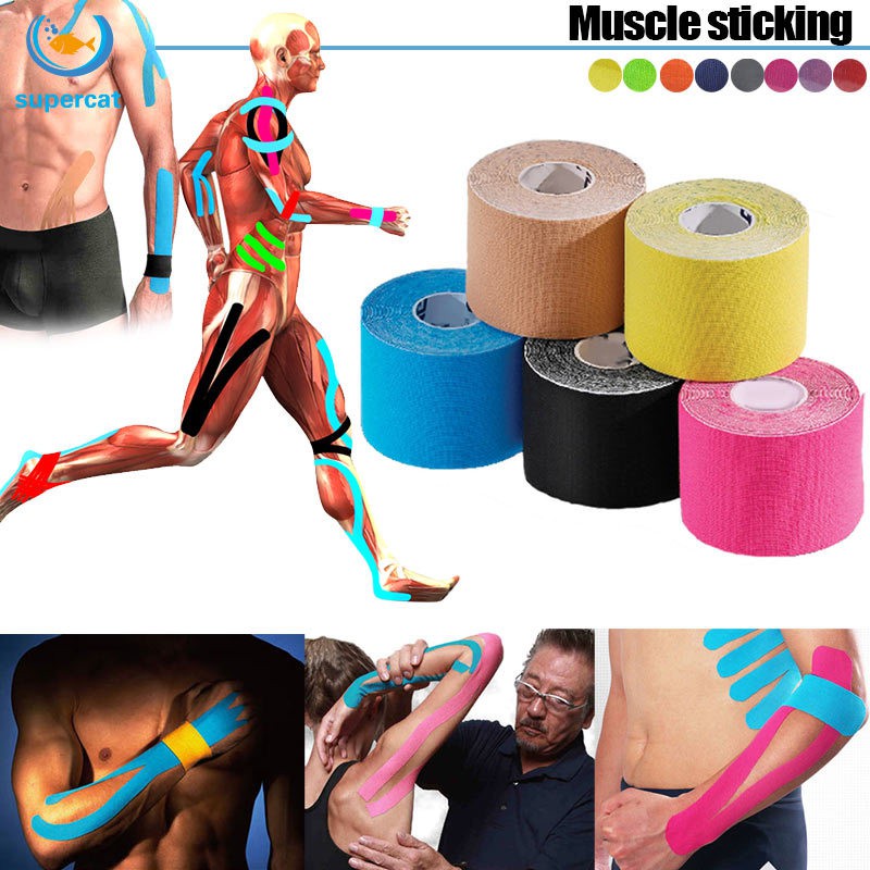 Kinesiology Tape cinta de kinesiología elástica deportiva de 5 m/rollo
