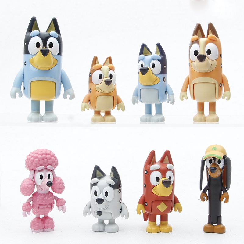 Bluey, Extended Heeler Family Pack, Inch Figures, Bluey, Bingo, Socks