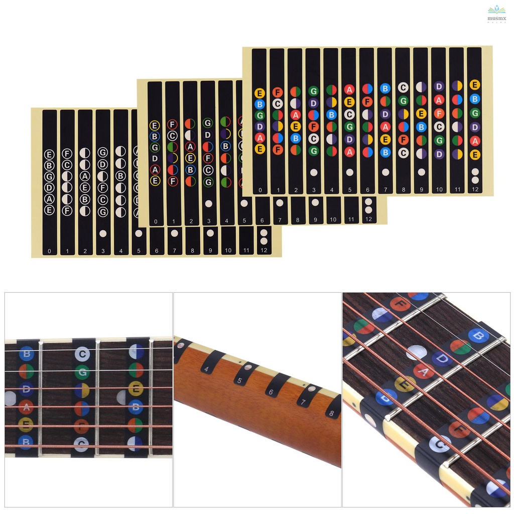 Pcs Guitar Fretboard Stickers, Guitar Note Stickers, Learn Guitar Tabs