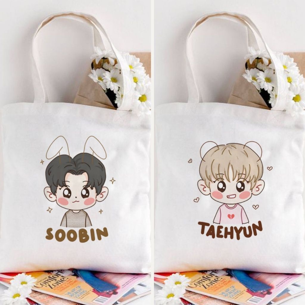 Totebag Tote Bag TXT kpop coreano Premium lona Soobin Taehyun Hueningkai Beomgyu Yeonjun