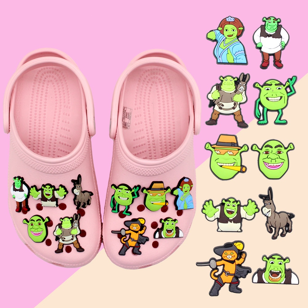 Jibbitz Crocs 1pcs Dibujos Animados Verde shrek shoe charms DIY Anime