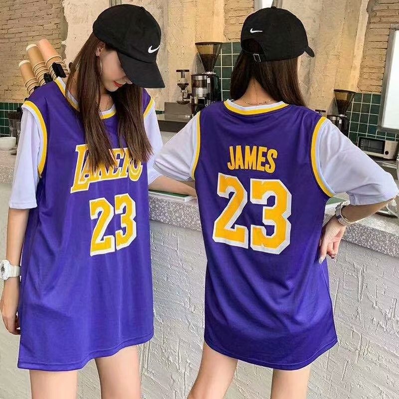 Nba Los Angeles Lakers Jersey No . 23 James Baloncesto Uniforme De Manga Corta Camisa Suelta Deportes T-Shirt Para Las Mujeres Señora Niñas | Shopee México