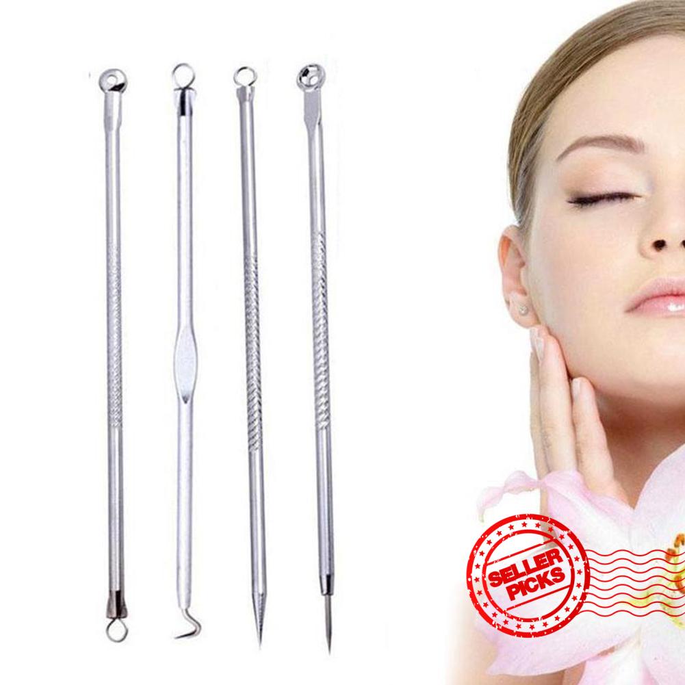 4Pcs Extractor De Puntos Negros Limpiador De Puntos Negros Removedor De Acné Limpiador Manchas Herramienta Negro Poro Agujas E7J3 | Shopee México