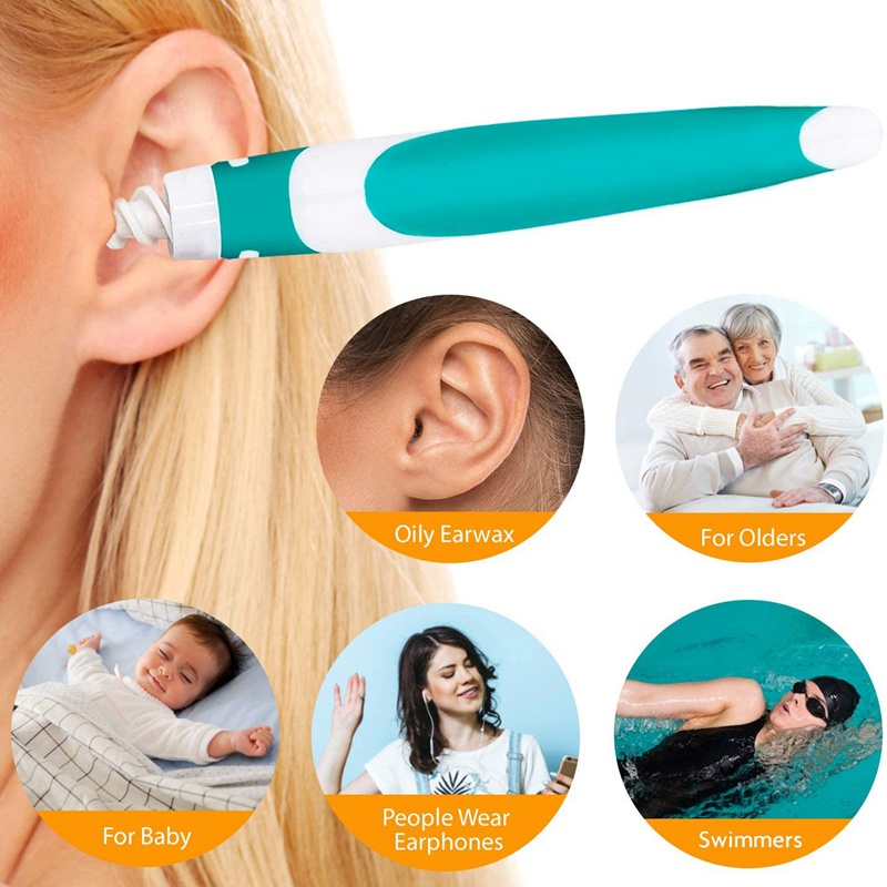 Ear Wax Removal, Cleaner, Safe And Soft Spiral Silicone Cleaner With 16