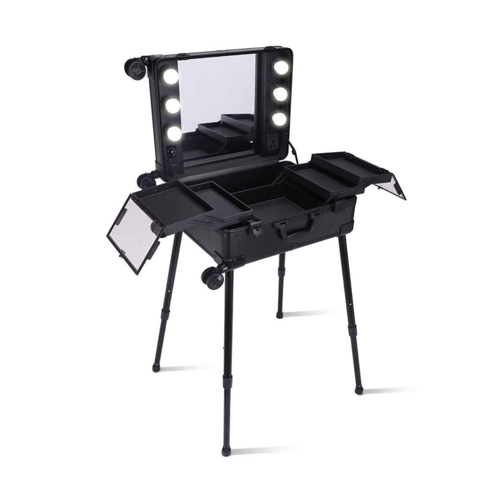 Cosmetiquera Negra Estacion Vanity De Maquillaje Maletin Con Luz VANLIG