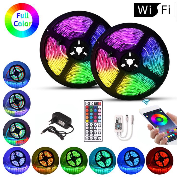 Tira De Luces Led De 20 M Tiras De Luz Multicolor Cambio De Color Con 44 Teclas Control Remoto Cadena | Shopee México